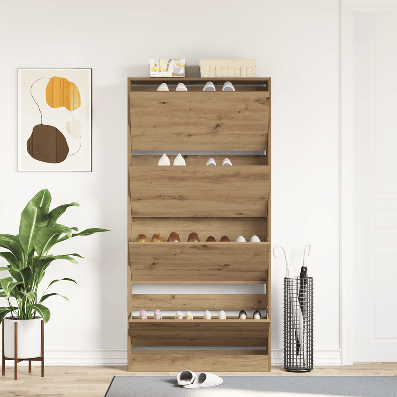 Casa si Gradina - Mobilier - Organizare si depozitare - Organizator incaltaminte - Dulap pentru pantofi Stejar natural Lemn durabil 80 x 21 x 163.5 cm - Infinity.ro