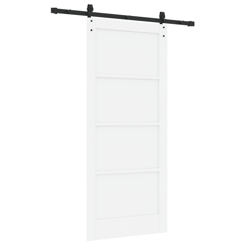 Casa si Gradina - Constructii - Usi interior, exterior si garaj - Usi interior - Usa glisanta  cu set de accesorii 'ORKDAL'Alb Lemn Solid Pin - Infinity.ro