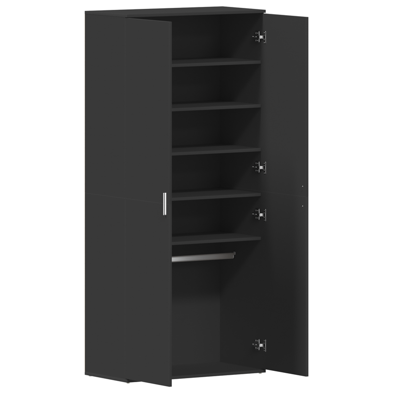 Casa si Gradina - Mobilier - Organizare si depozitare - Organizator incaltaminte - Cabinet pentru pantofi Negru 80x39x180 cm Lemn solid - Infinity.ro