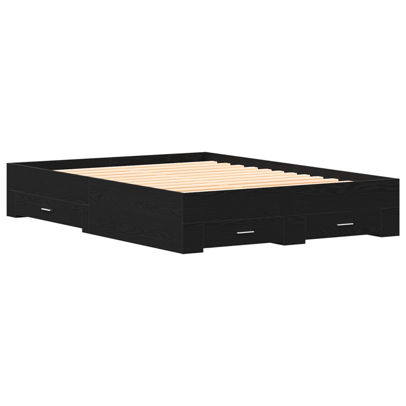 Casa si Gradina - Mobilier - Paturi si accesorii - Paturi - Cadru de pat cu sertare Stejar negru Lemn prelucrat 160 x 200 cm - Infinity.ro