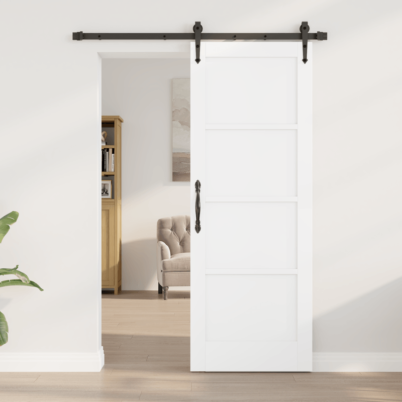 Casa si Gradina - Constructii - Usi interior, exterior si garaj - Usi interior - Usa glisanta  cu set de hardware 'ORKDAL'Lemn solid Alb de pin - Infinity.ro