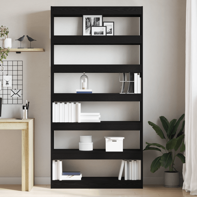 Casa si Gradina - Mobilier - Biblioteci si rafturi - Biblioteci - Biblioteca Stejar Negru Lemn prelucrat 100 x 30 x 198 cm Rafturi - Infinity.ro