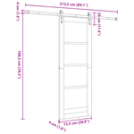 Casa si Gradina - Constructii - Usi interior, exterior si garaj - Usi interior - Usa glisanta  cu set de hardware 'ORKDAL'alb lemn solid din pin - Infinity.ro