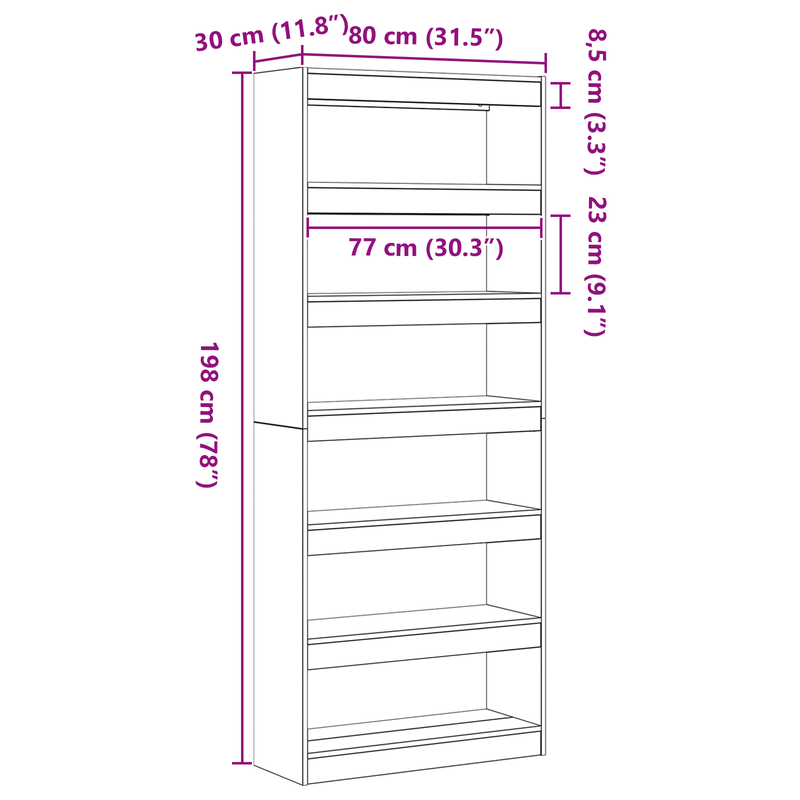 Casa si Gradina - Mobilier - Biblioteci si rafturi - Biblioteci - Biblioteca din stejar Sonoma Stejar Sonoma Lemn prelucrat - Infinity.ro