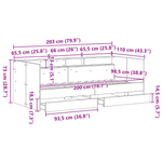 Casa si Gradina - Mobilier - Paturi si accesorii - Paturi - Pat de zi Stejar Artizanal Stejar Lemn prelucrat 100 x 200 cm - Infinity.ro
