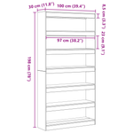 Casa si Gradina - Mobilier - Biblioteci si rafturi - Biblioteci - Biblioteca Alba Alb Lemn prelucrat 100 x 30 x 198 cm Rafturi - Infinity.ro