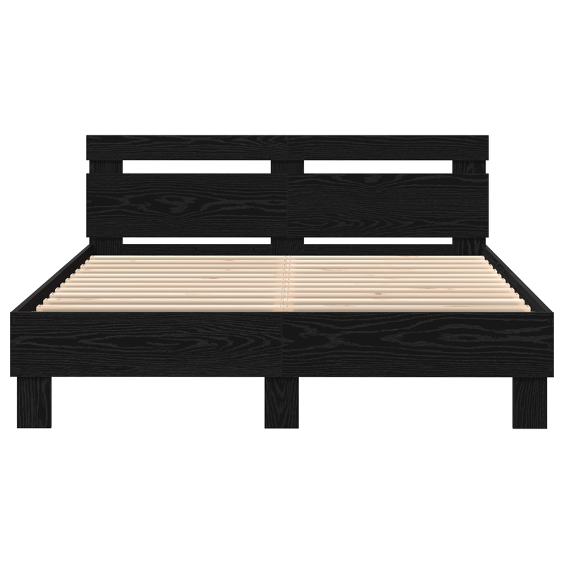 Casa si Gradina - Mobilier - Paturi si accesorii - Paturi - Cadru de pat negru din stejar Stejar negru Lemn masiv 140 x 200 cm - Infinity.ro
