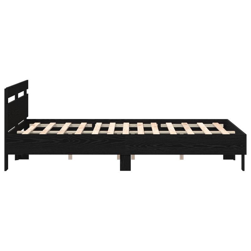 Casa si Gradina - Mobilier - Paturi si accesorii - Paturi - Cadru de pat negru din stejar Stejar negru Lemn masiv 140 x 200 cm - Infinity.ro
