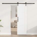 Casa si Gradina - Constructii - Usi interior, exterior si garaj - Usi garaj - Usa glisanta  cu set de hardware 'ORKDAL'Alb din Lemn Solid de Pin - Infinity.ro