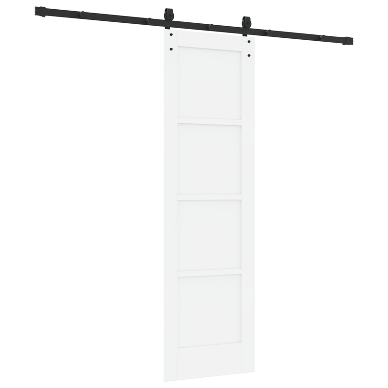 Casa si Gradina - Constructii - Usi interior, exterior si garaj - Usi garaj - Usa glisanta  cu set de hardware 'ORKDAL'Alb din Lemn Solid de Pin - Infinity.ro