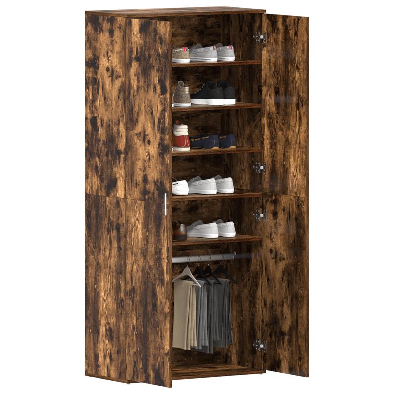 Casa si Gradina - Mobilier - Organizare si depozitare - Organizator incaltaminte - Cabinet Pantofi Stejar Afumat 80x39x180 cm Lemn Prelucrat - Infinity.ro