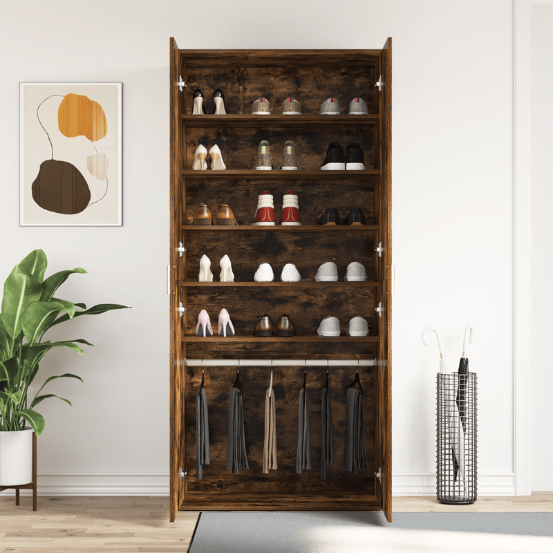 Casa si Gradina - Mobilier - Organizare si depozitare - Organizator incaltaminte - Cabinet Pantofi Stejar Afumat 80x39x180 cm Lemn Prelucrat - Infinity.ro