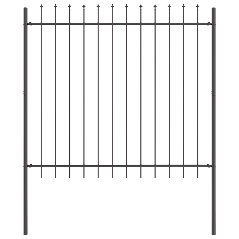 Casa si Gradina - Gradina si terasa - Garduri, panouri si accesorii - Gard de gradina cu varf tip sulita, gri, 3,4x1,5 m, otel - Infinity.ro
