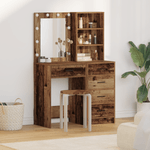 Casa si Gradina - Mobilier - Comode si corpuri - Masute de toaleta - Set masa toaleta cu LED, 2 piese, lemn vechi, lemn prelucrat - Infinity.ro