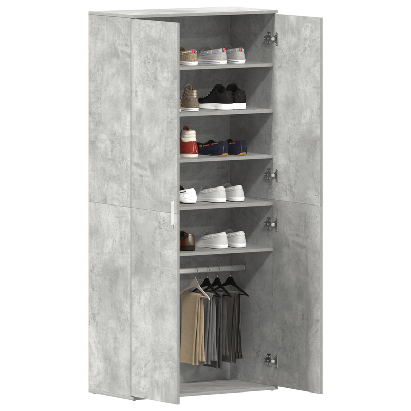 Casa si Gradina - Mobilier - Organizare si depozitare - Organizator incaltaminte - Dulap pentru incaltaminte Gri de beton 80x39x180 cm Lemn compus - Infinity.ro