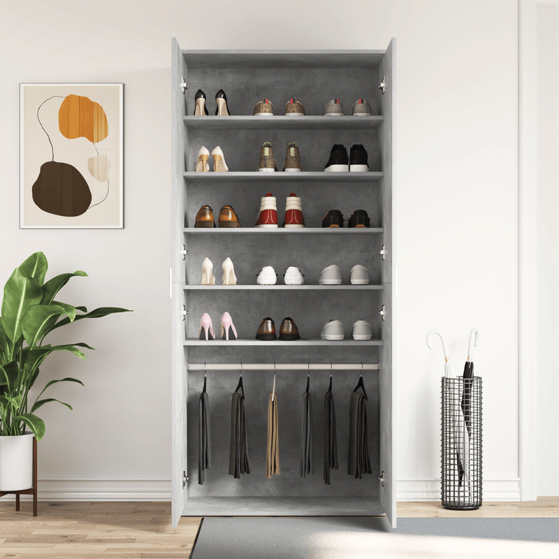 Casa si Gradina - Mobilier - Organizare si depozitare - Organizator incaltaminte - Dulap pentru incaltaminte Gri de beton 80x39x180 cm Lemn compus - Infinity.ro