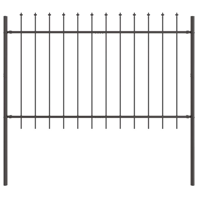 Casa si Gradina - Gradina si terasa - Garduri, panouri si accesorii - Gard de gradina cu varf tip sulita, gri, 8.5x1 m, otel - Infinity.ro