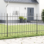 Casa si Gradina - Gradina si terasa - Garduri, panouri si accesorii - Gard de gradina cu varf tip sulita, gri, 13.6x1 m, otel - Infinity.ro