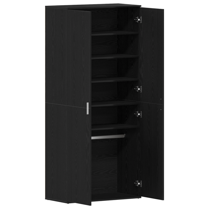 Casa si Gradina - Mobilier - Organizare si depozitare - Organizator incaltaminte - Cabinet Pantofi Stejar Negru 80x39x180 cm Lemn Ingineresc - Infinity.ro