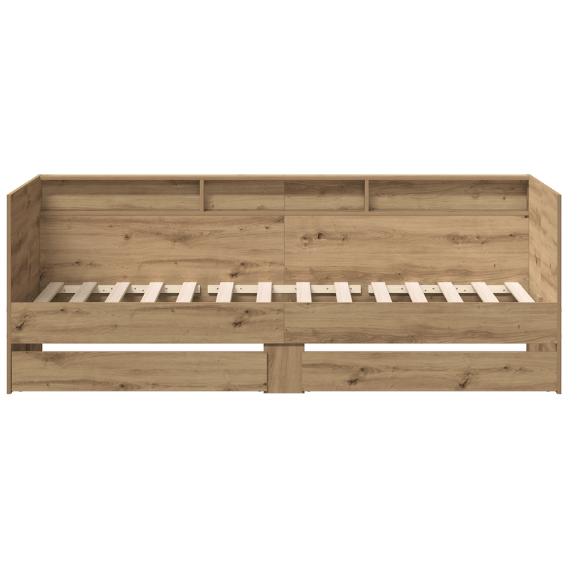Casa si Gradina - Mobilier - Paturi si accesorii - Paturi - Pat de zi vitaXL cu sertare Stejar artizanal Lemn prelucrat 75 x 190 cm - Infinity.ro