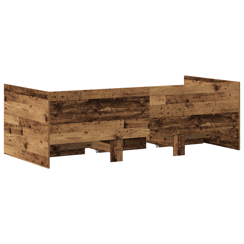 Casa si Gradina - Mobilier - Paturi si accesorii - Paturi - Pat de zi rustic Lemn vechi Lemn ingineresc 90 x 200 cm Durabil - Infinity.ro
