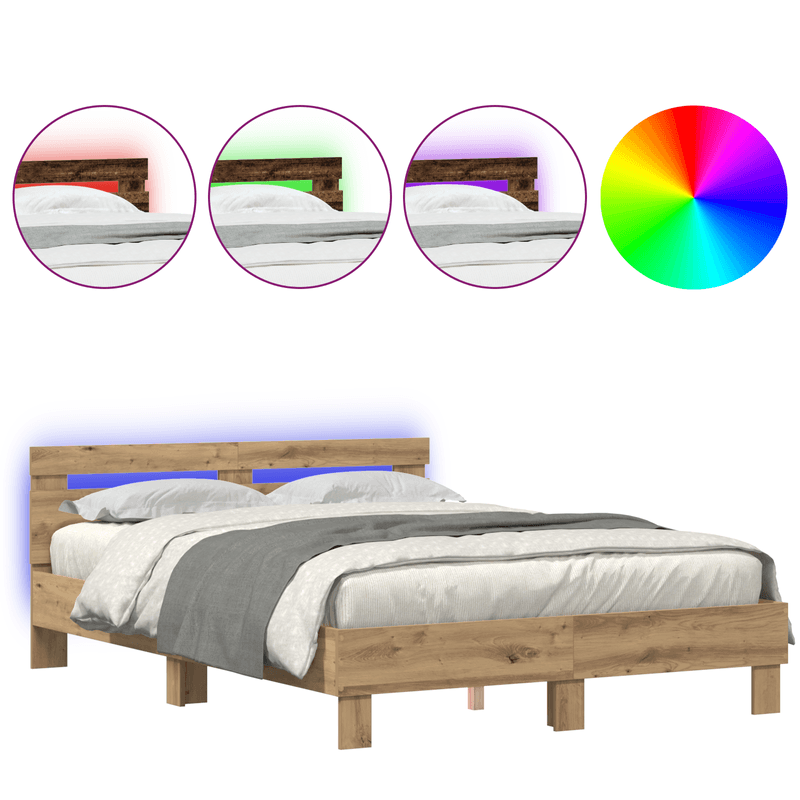 Casa si Gradina - Mobilier - Paturi si accesorii - Paturi - Cadru de Pat din Stejar Stejar Artizanal Lemn Prelucrat - Infinity.ro