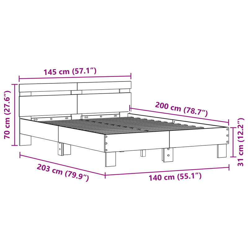 Casa si Gradina - Mobilier - Paturi si accesorii - Paturi - Cadru de Pat din Stejar Stejar Artizanal Lemn Prelucrat - Infinity.ro