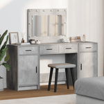 Casa si Gradina - Mobilier - Comode si corpuri - Masute de toaleta - Set masa toaleta cu LED, 3 piese, gri beton, lemn prelucrat - Infinity.ro