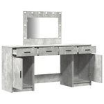 Casa si Gradina - Mobilier - Comode si corpuri - Masute de toaleta - Set masa toaleta cu LED, 3 piese, gri beton, lemn prelucrat - Infinity.ro