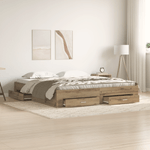Casa si Gradina - Mobilier - Paturi si accesorii - Paturi - Cadru de pat cu sertare, stejar artizanal, 180x200 cm, lemn - Infinity.ro