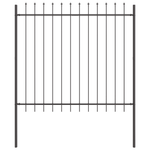 Casa si Gradina - Gradina si terasa - Garduri, panouri si accesorii - Gard  Gri 5,1x1,5 m cu varf ascutit din otel - Infinity.ro