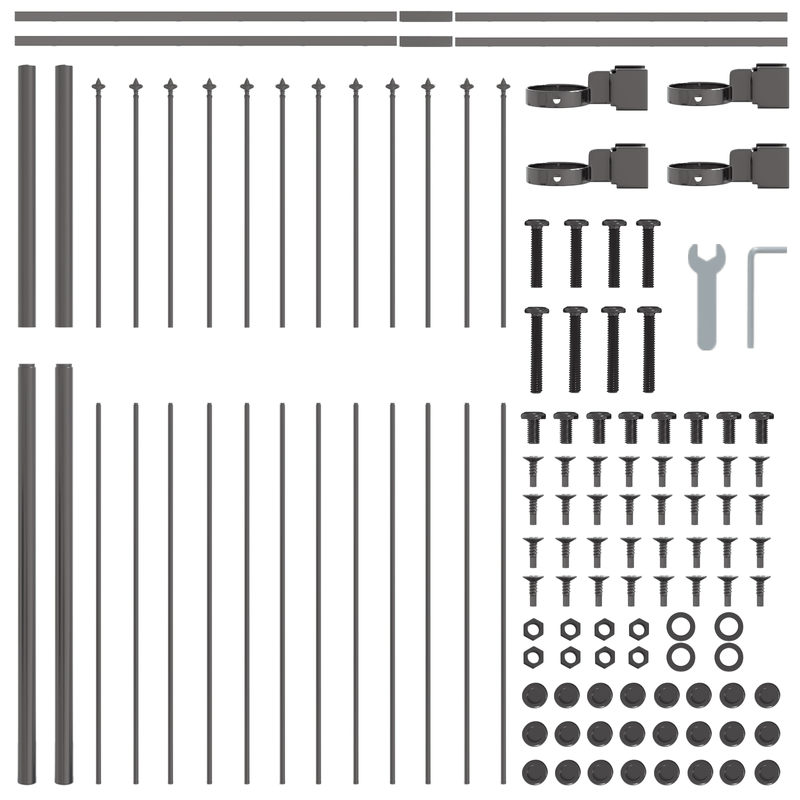 Casa si Gradina - Gradina si terasa - Garduri, panouri si accesorii - Gard  Gri 5,1x1,5 m cu varf ascutit din otel - Infinity.ro