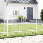 Casa si Gradina - Gradina si terasa - Garduri, panouri si accesorii - Gard de gradina cu varf arcuit, alb, 6,8x0,8 m, otel - Infinity.ro