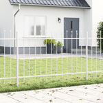 Casa si Gradina - Gradina si terasa - Garduri, panouri si accesorii - Gard de gradina cu varf tip sulita, alb, 13.6x1.2 m, otel - Infinity.ro