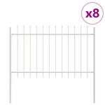 Casa si Gradina - Gradina si terasa - Garduri, panouri si accesorii - Gard de gradina cu varf tip sulita, alb, 13.6x1.2 m, otel - Infinity.ro