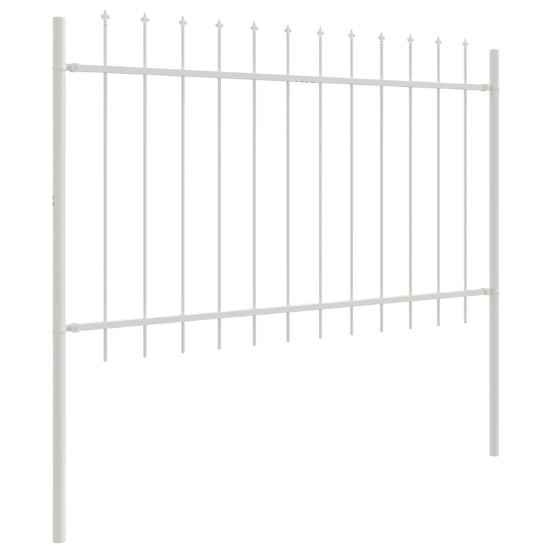 Casa si Gradina - Gradina si terasa - Garduri, panouri si accesorii - Gard de gradina cu varf tip sulita, alb, 13.6x1.2 m, otel - Infinity.ro