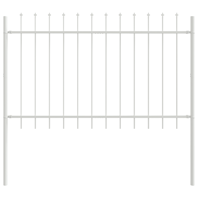 Casa si Gradina - Gradina si terasa - Garduri, panouri si accesorii - Gard de gradina cu varf tip sulita, alb, 13.6x1.2 m, otel - Infinity.ro