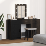 Casa si Gradina - Mobilier - Comode si corpuri - Masute de toaleta - Set masa toaleta cu LED 3 piese, negru, lemn prelucrat - Infinity.ro