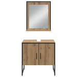 Casa si Gradina - Mobilier - Seturi de mobilier - Seturi baie - Set de mobila pentru baie in 4 piese din stejar mestesugit, lemn prelucrat - Infinity.ro