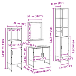 Casa si Gradina - Mobilier - Seturi de mobilier - Seturi baie - Set de mobila pentru baie in 4 piese din stejar mestesugit, lemn prelucrat - Infinity.ro