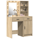 Casa si Gradina - Mobilier - Comode si corpuri - Masute de toaleta - Set masa toaleta cu LED, 2 piese, stejar sonoma, lemn prelucrat - Infinity.ro