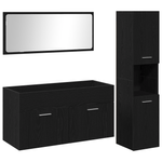 Casa si Gradina - Mobilier - Seturi de mobilier - Seturi baie - Set mobila baie 3 piese din stejar negru, lemn ingineresc - Infinity.ro