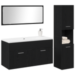 Casa si Gradina - Mobilier - Seturi de mobilier - Seturi baie - Set mobila baie 3 piese din stejar negru, lemn ingineresc - Infinity.ro