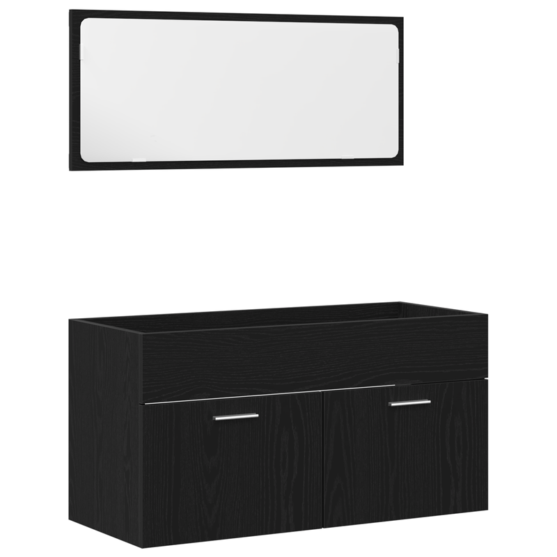 Casa si Gradina - Mobilier - Seturi de mobilier - Seturi baie - Set mobila baie 3 piese din stejar negru, lemn ingineresc - Infinity.ro
