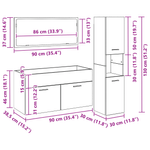 Casa si Gradina - Mobilier - Seturi de mobilier - Seturi baie - Set mobila baie 3 piese din stejar negru, lemn ingineresc - Infinity.ro