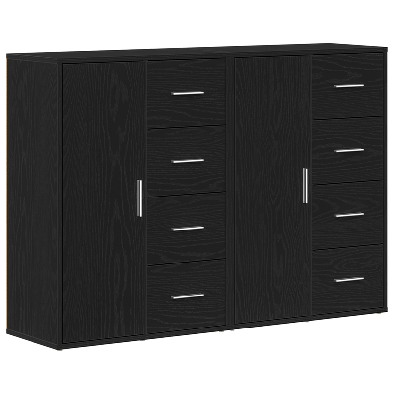 Casa si Gradina - Mobilier - Comode si corpuri - Comode - Bufete 2 buc Negru Stejar 60x31x84 cm Lemn Ingineresc - Infinity.ro