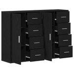 Casa si Gradina - Mobilier - Comode si corpuri - Comode - Bufete 2 buc Negru Stejar 60x31x84 cm Lemn Ingineresc - Infinity.ro