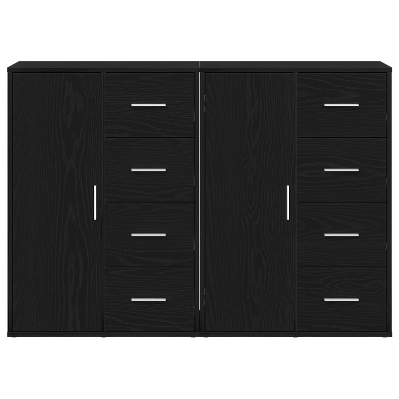 Casa si Gradina - Mobilier - Comode si corpuri - Comode - Bufete 2 buc Negru Stejar 60x31x84 cm Lemn Ingineresc - Infinity.ro