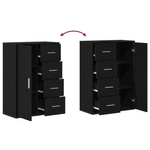 Casa si Gradina - Mobilier - Comode si corpuri - Comode - Bufete 2 buc Negru Stejar 60x31x84 cm Lemn Ingineresc - Infinity.ro