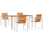 Casa si Gradina - Gradina si terasa - Mobilier exterior - Mese gradina - Set de Masa pentru Gradina  5 Piese Lemn Solid de Acacia - Infinity.ro